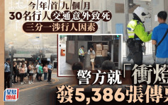 交通意外｜今年首9个月30名行人因交通意外致死 警方就行人冲灯发逾5300张传票