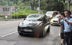 台风摩羯｜赤柱塌树击中私家车 挡风玻璃凹陷乘客受伤