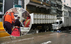 長沙灣青山道2貨車相撞 1男司機受傷送院
