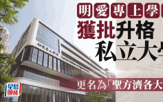 明专获批升格私立大学 更名为「圣方济各大学」