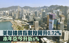 二手楼价指数｜美联楼价指数按周升0.72%  本年迄今升近6%