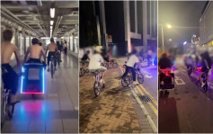 尖沙咀现少年单车「暴走族」 赤膊无头盔踩出马路 网民：以为90年代
