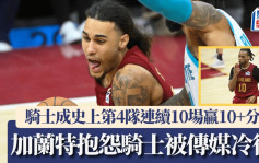 NBA｜騎士勝大黃蜂成史上第4隊連續10場贏10分 加蘭特抱怨被傳媒冷待