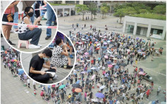 【多图】东涌流动采样站数百人续打蛇饼 市民担凳仔等检测