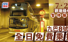 港铁︱九巴8号线7.28全日免费上车  30X油麻地至黄埔段指定巴士站可免费乘搭