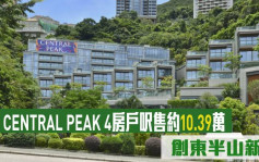 热辣新盘放送｜CENTRAL PEAK 4房户尺售约10.39万 创东半山新高