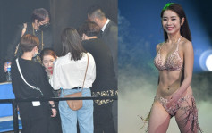  香港小姐2022︱5号陈婉怡现场出意外 被纸炮打中跪低双手掩耳