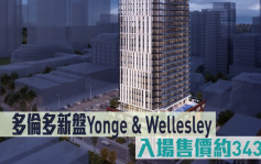 海外地产｜多伦多新盘Yonge & Wellesley入场售价约343万