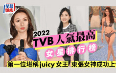 2022TVB人气最高女星排行榜！第一位堪称juicy女王 东张女神成功上位 