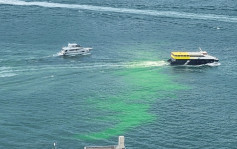 維港海面一片綠 渠務署：污水廠定期染料測試