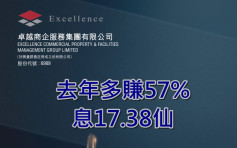 卓越商企6989｜去年多賺57%至5.1億人幣 息17.38港仙
