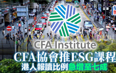 CFA协会推ESG课程 港人报读比例急增至七成 友邦逾150员工报名