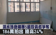 拍賣成交｜深水埗唐樓錄5組投資者爭奪 186萬拍出 搶高24%