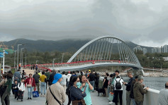 將軍澳海濱南橋啟用 逾百市民到場「打卡」：終於等到喇