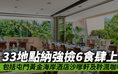 33地點納強檢6食肆上榜 包括屯門黃金海岸酒店沙嗲軒及聆渢咖啡廳（附名單）