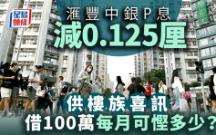 減息｜滙豐中銀減最優惠利率0.125厘 供樓族喜訊 借100萬每月可慳多少？