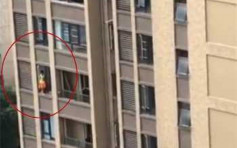 武汉顽童6楼窗外玩耍 居民狂嗌45秒劝入屋