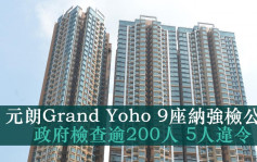 元朗Grand Yoho 9座納強檢 檢查逾200人5人違令