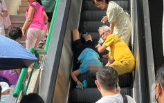 大埔宝湖街市老妇扶手电梯跌下  头部撼伤送院