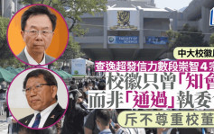 中大校徽風波｜查逸超力數段崇智4宗罪 只曾「知會」而未於執委會通過 斥不尊重校董會