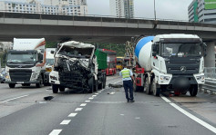 青葵公路兩車相撞幸無人傷  往機場部分行車線封閉交通擠塞