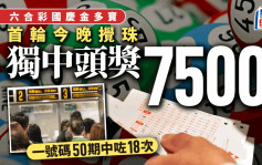 六合彩｜首輪國慶金多寶今晚攪珠 頭獎一注獨中高達7500萬 即睇8大幸運數字