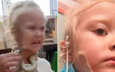 俄5歲女童頸掛蛇拍照 疑身上飄「雞肉味」被咬