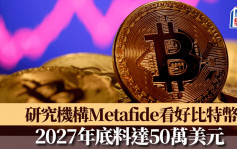 研究機構Metafide看好比特幣 2027年底料達50萬美元