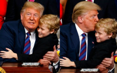 特朗普抱抱8岁病童羡慕长得靓仔：我长成这样早当总统！