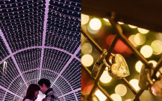 维港会：国际灯光艺术展情人节送爱情锁 与情人扣锁晒甜蜜