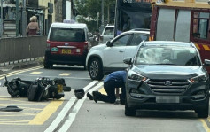 西貢私家車撼電單車  鐵騎士一度昏迷