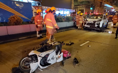 油麻地尼籍外賣電單車手疑衝燈 遭車撞飛十多米重傷