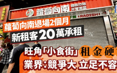 「蘿蔔向南」退場2個月 新租客每月20萬承租 旺角小食街租金硬淨 業界：立足不容易