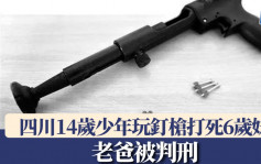 四川14歲少年玩釘槍打死6歲妹　老爸被判刑