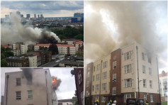 【有片】伦敦4层高住宅顶楼大火　72消防员灌救1伤