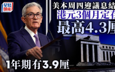 定存攻略｜美本周四迎議息結果 港元3個月定存最高4.3厘 1年期有3.9厘