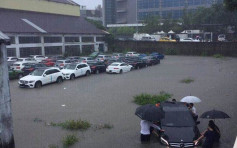 【暴雨襲台】慘了！Benz車廠也水浸　30車變「水泡車」