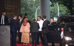 印尼总统抵金钟港丽酒店　全程守卫森严
