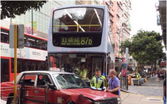 尖沙嘴弥敦道的士巴士互撼1死4伤 死者为七旬女巴士乘客
