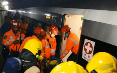 港鐵與警方消防高鐵演習 模擬乘客行李起火救援列車出動拯救