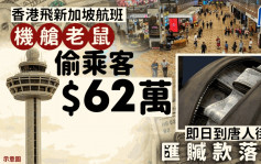 香港赴新加坡航班乘客被盗62万元  中国疑犯到唐人街汇款落网