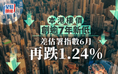 本港樓價創逾7年新低 差估署指數6月再跌1.24%