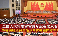 全國人大常委會會議 今起一連3日在北京召開