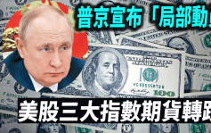 普京宣布「局部動員」 美匯指數創兩年高 避險資產價格升