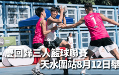 篮球｜庆回归青少年三人篮球联赛 天水围站8月12日举行