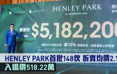 熱辣新盤放送｜HENLEY PARK首批148伙 折實均價2.1萬 入場價518.22萬