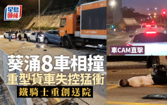 车cam直击｜葵涌重型货车失控猛冲酿8车相撞 至少4人伤铁骑士重创送院