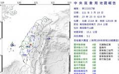台中南投5.1級地震  氣象局發出警報