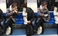【有片】上海「鳳爪女」闖京 地鐵吃薩琪瑪滿地碎屑被拘