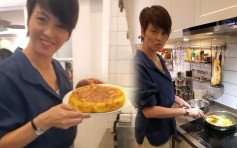 梁詠琪拍攝現場煮西班牙蛋餅   疑正為ViuTV拍新劇